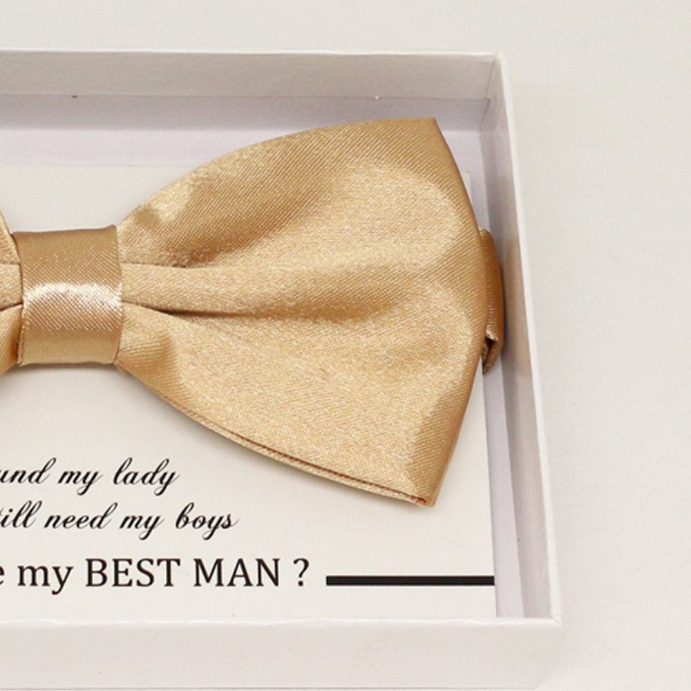 Pale Gold bow tie, Best man request gift, Groomsman bow tie, Man of honor gift, Best man bow tie, best man gift, man of honor request bow
