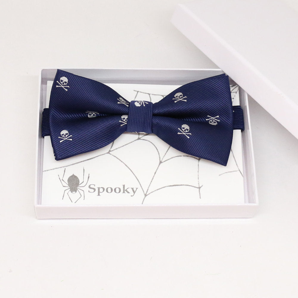 Navy skull bow tie, Best man request gift, Groomsman bow tie, Man of honor gift, Best man bow tie, best man gift, man of honor request