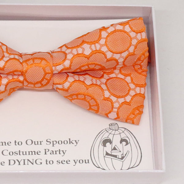 Orange flower bow tie, Best man request gift, Groomsman bow tie, Man of honor gift, Best man bowtie, best man gift, man of honor request bow