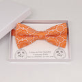 Orange flower bow tie, Best man request gift, Groomsman bow tie, Man of honor gift, Best man bowtie, best man gift, man of honor request bow