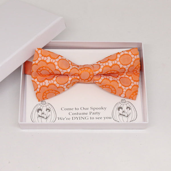 Orange flower bow tie, Best man request gift, Groomsman bow tie, Man of honor gift, Best man bowtie, best man gift, man of honor request bow