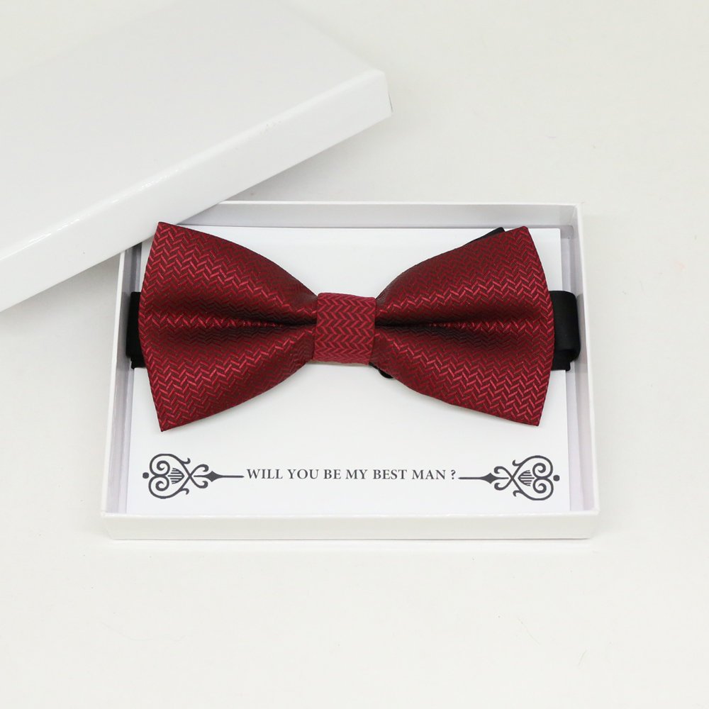 Burgundy bow tie, Best man request gift, Groomsman bow tie, Man of honor gift, Best man bow tie, best man gift, man of honor request, bow