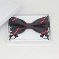 Charcoal Bow tie, Ready tied, Red white stripes bow tie ,Handmade Bow tie, Will you be my best man,Man of honor,Men bow tie, Grooms man