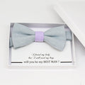 Gray lilac bow tie, Best man request gift, Groomsman bow tie, Man of honor gift, Best man bow tie, best man gift, man of honor request bow