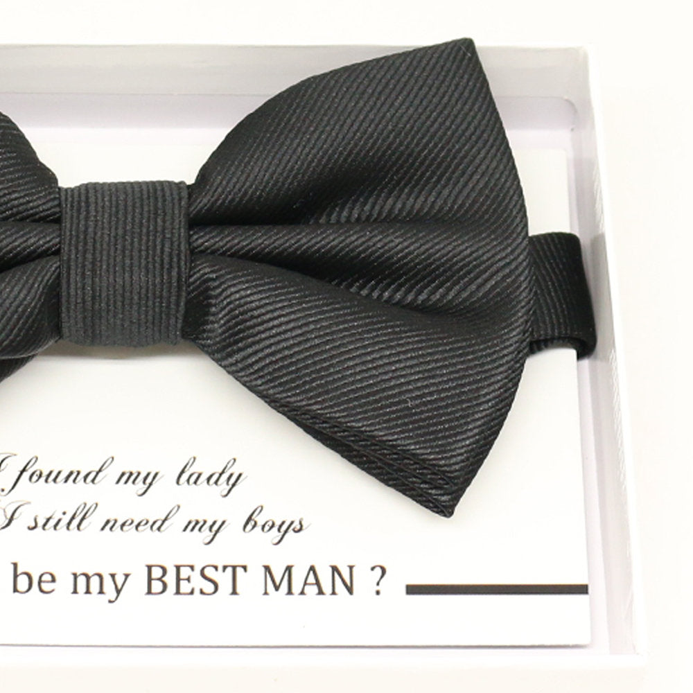 Black bow tie, Best man request gift, Groomsman bow tie, Man of honor gift, Best man bow tie, best man gift, man of honor request, thank you