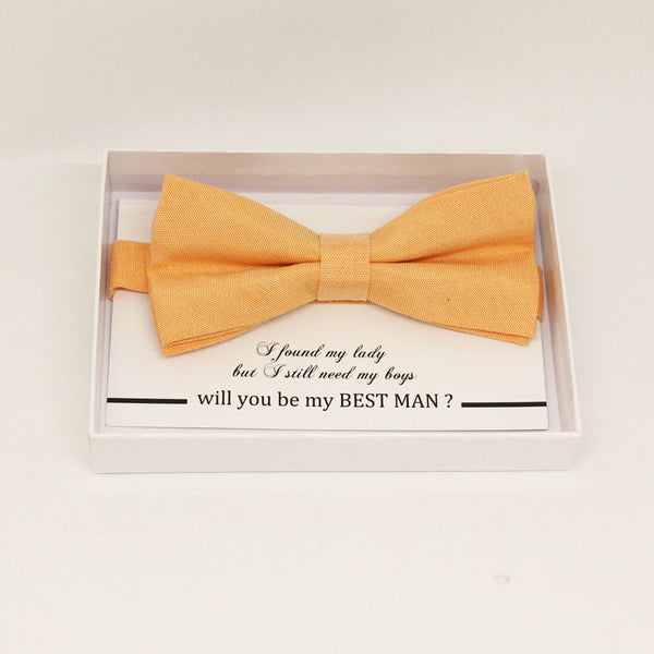 Pale orange bow tie, Best man request gift, Groomsman bow tie, Man of honor gift, Best man bow tie, best man gift, man of honor request bow