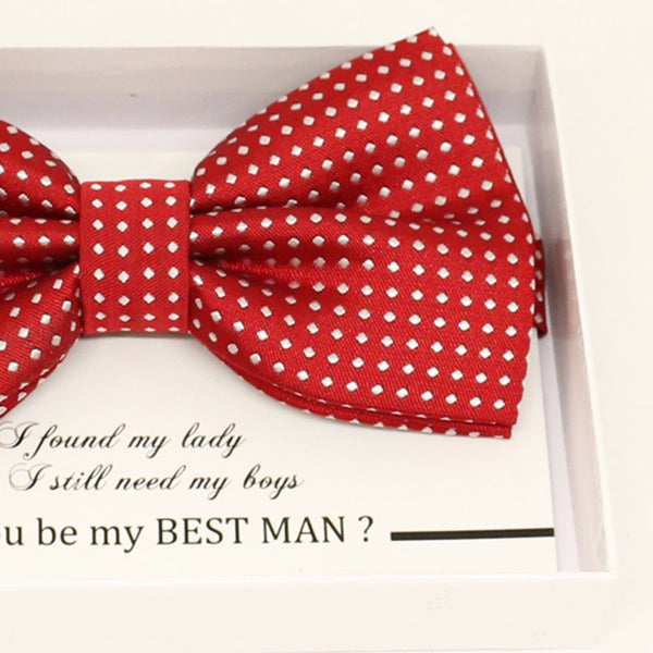 Red bow tie, Best man request gift, Groomsman bow tie, Ring Bearer bow tie, Man of honor gift, baby announcement, toddler Red bow, handmade