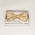 Pale Gold bow tie, Best man request gift, Groomsman bow tie, Man of honor gift, Best man bow tie, best man gift, man of honor request bow