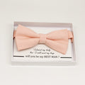 Peach bow tie, Best man request gift, Groomsman bow tie, Man of honor gift, Best man bow tie, best man gift, man of honor request, thank you