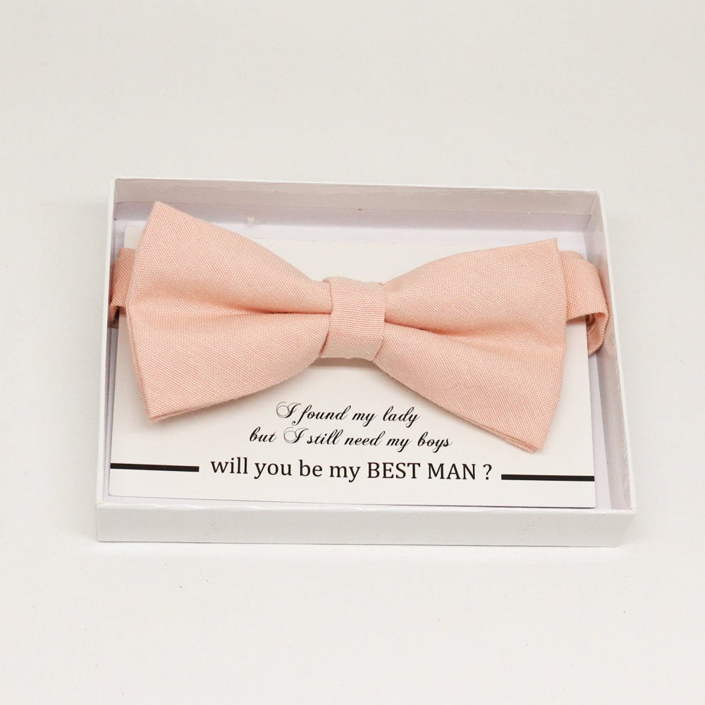 Peach bow tie, Best man request gift, Groomsman bow tie, Man of honor gift, Best man bow tie, best man gift, man of honor request, thank you