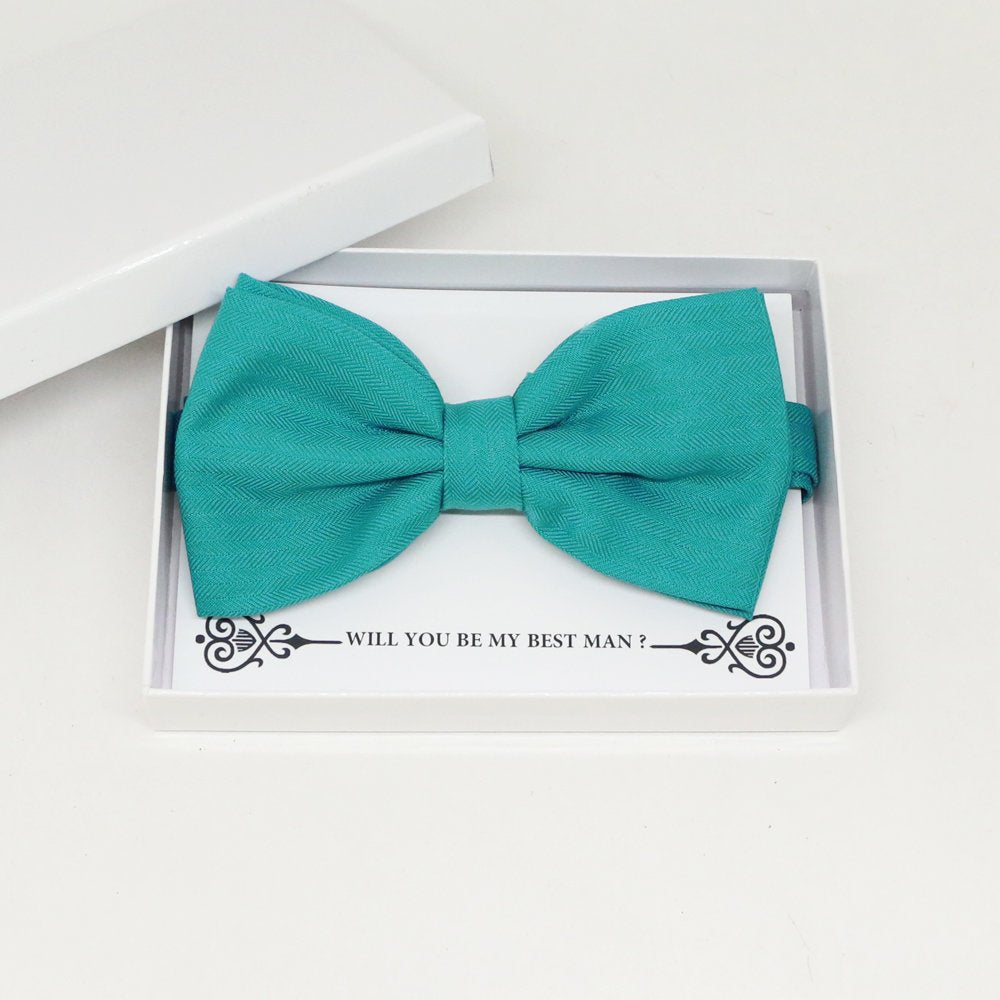 Aqua green bow tie, Best man request gift, Groomsman bow tie, Man of honor gift, Best man bow tie, best man gift, man of honor request