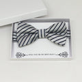 Silver black bow tie, Best man request gift, Groomsman bow tie, Man of honor gift, Best man bow tie, best man gift, man of honor request, bow tie