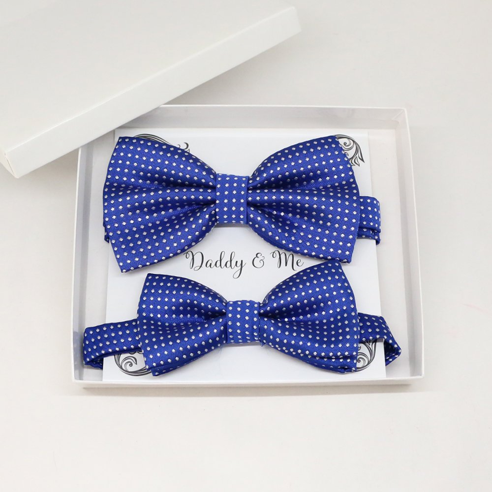 Royal blue Bow tie set for daddy and son, Daddy me gift set, Grandpa and me, Father son match, Toddler bow , daddy me bow, Some thing blue