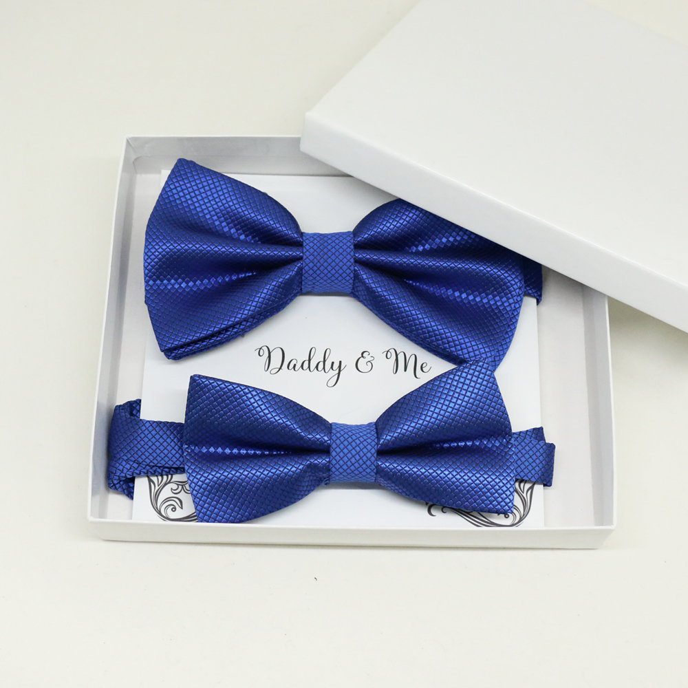 Royal blue Bow tie set for daddy and son, Daddy me gift set, Grandpa me, Father son match, Toddler bow tie, daddy me bow, Some thing blue