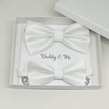 White Bow tie set for daddy and son, Toddler bow tie
