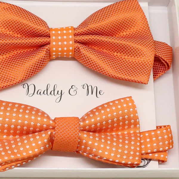 Orange Bow tie set for daddy and son, Daddy me gift set, Grandpa and me, Father son matching, Toddler bow tie, daddy me bow tie, wedding