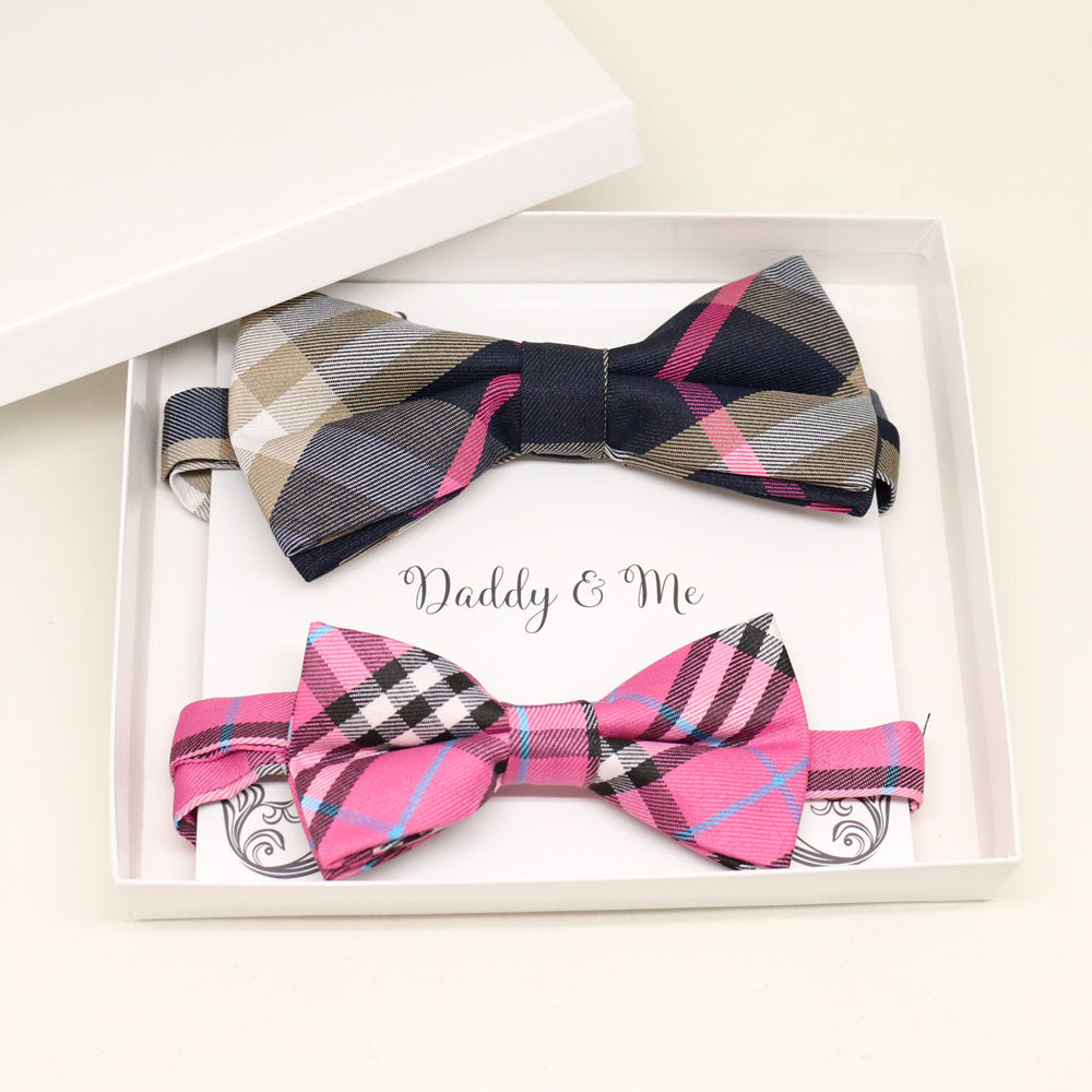 Bow tie set for daddy and son, Daddy me gift set, Grandpa and me, Father son matching, Toddler bow tie, Pink bow tie, daddy me bow tie gift