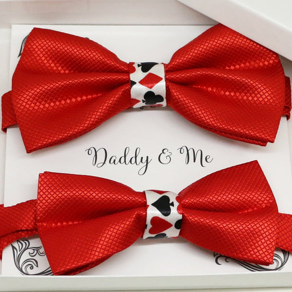 Red Bow tie set for daddy and son, Grandpa and me