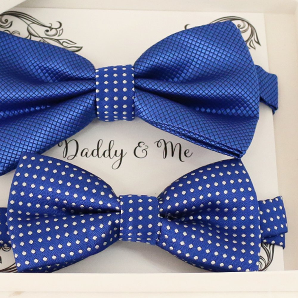 Royal Blue Bow tie set for daddy and son, Daddy me gift set, Grandpa me, Father son matching, Toddler bow, daddy and me bow, Some thing blue