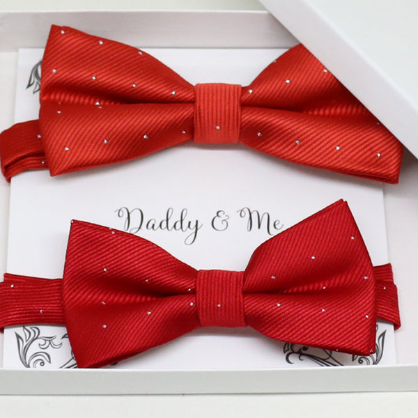 Red Bow tie set for daddy and son, Daddy me gift set, Grandpa and me, Father son matching, Toddler bow tie, daddy me bow tie gift