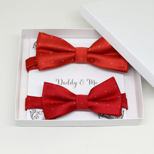 Red Bow tie set for daddy and son, Daddy me gift set, Grandpa and me, Father son matching, Toddler bow tie, daddy me bow tie gift
