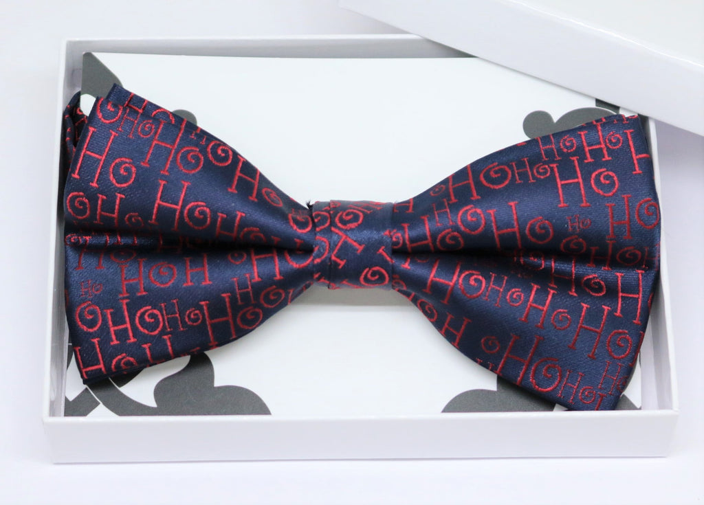 Navy Santa bow tie, Best man request gift, Groomsman bow tie, Man of honor gift, Best man bow tie, best man gift, Chrismtas bow, thank you