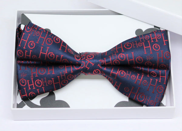 Navy Santa bow tie, Best man request gift, Groomsman bow tie, Man of honor gift, Best man bow tie, best man gift, Chrismtas bow, thank you