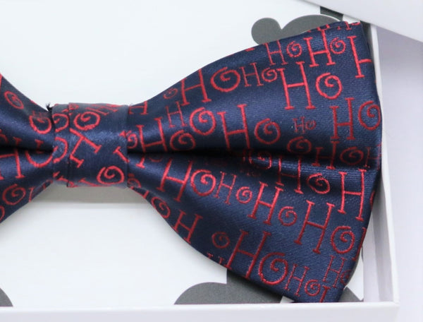 Navy Santa bow tie, Best man request gift, Groomsman bow tie, Man of honor gift, Best man bow tie, best man gift, Chrismtas bow, thank you