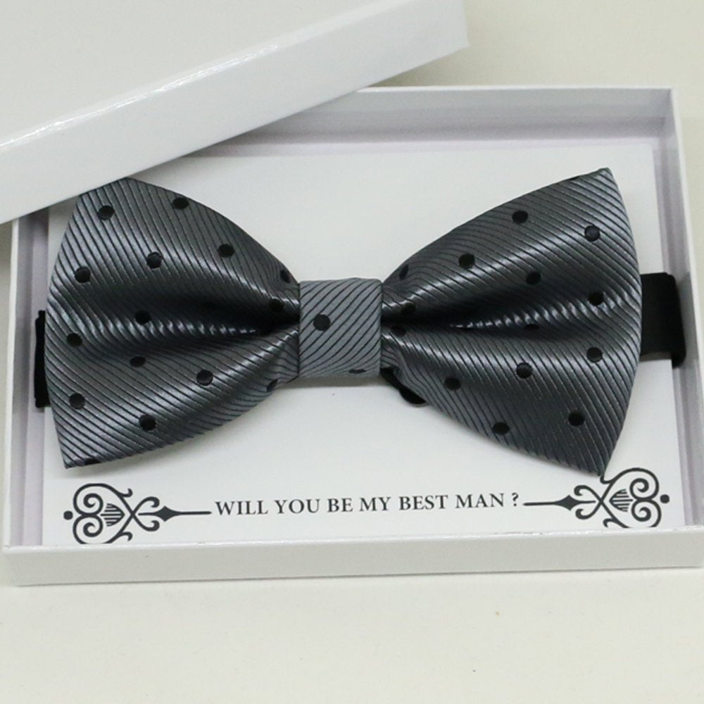 Charcoal black bow tie, Best man request gift, Groomsman bow tie, Man of honor gift, Best man bow tie, best man gift, man of honor request