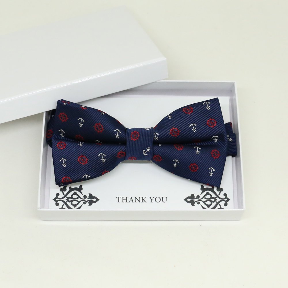 Anchor Navy bow tie, Best man request gift, Groomsman bow tie, Man of honor gift, Best man bow tie, best man gift, man of honor request bow