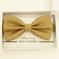 Pale Gold bow tie, Best man gift , Groomsman bow tie, Man of honor gift, Best man bow tie, best man gift, man of honor request