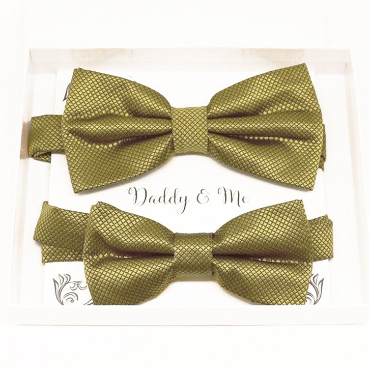 Pale gold Bow tie set daddy son Daddy and me gift Grandpa and me Kids adult bow tie Adjustable pre tied bow Handmade Gold kids bow tie