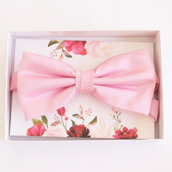 Soft pink bow tie Best man Groomsman Man of honor ring bearer request Birthday gift, Pink Kids adult bow, Adjustable Pre tied