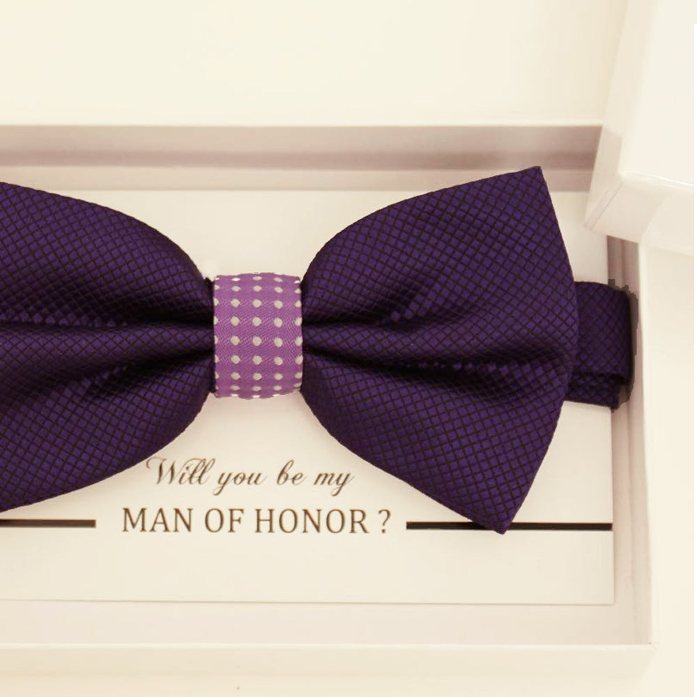 Purple bow tie, Best man gift , Groomsman bow, Man of honor gift, Best man bow, best man gift, man of honor bow, Kids bow tie, ring bearer