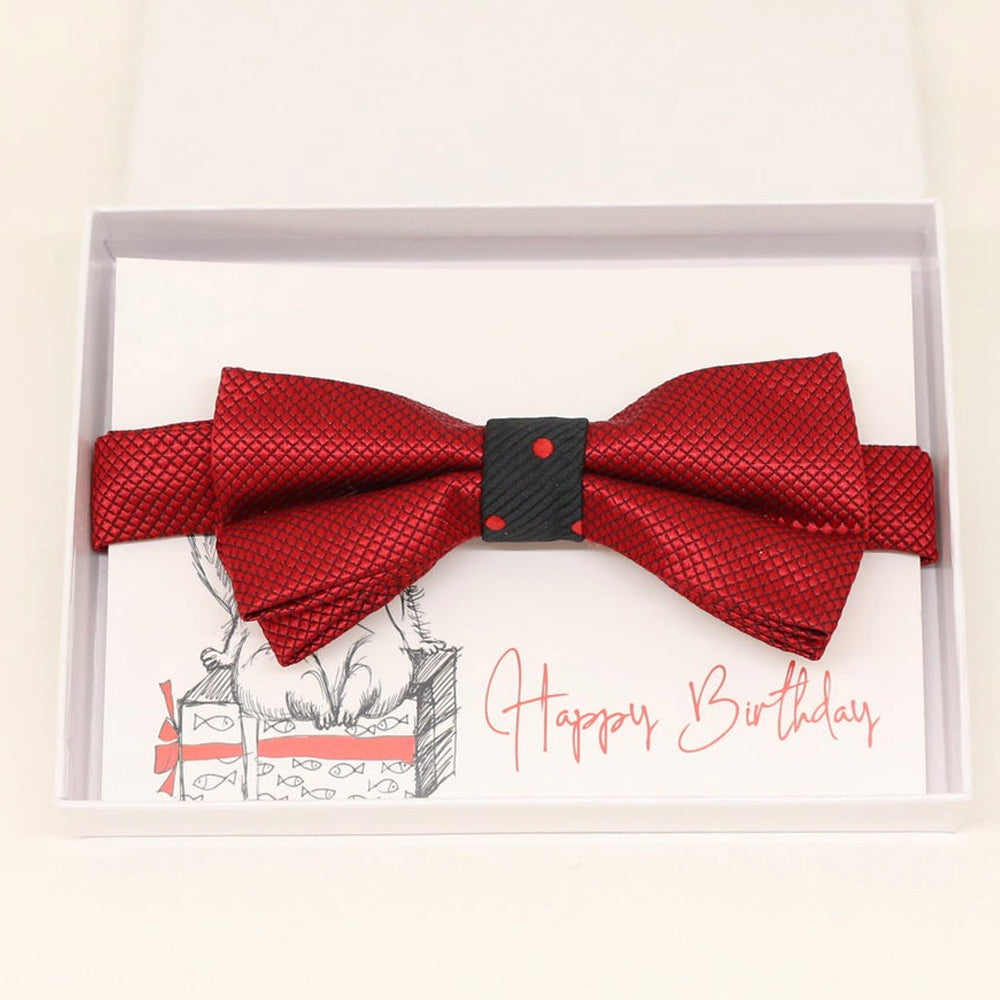 Red bow tie Best man Groomsman Man of honor ring bearer request gift, Kids adult bow, Adjustable Pre tied High quality, Birthday