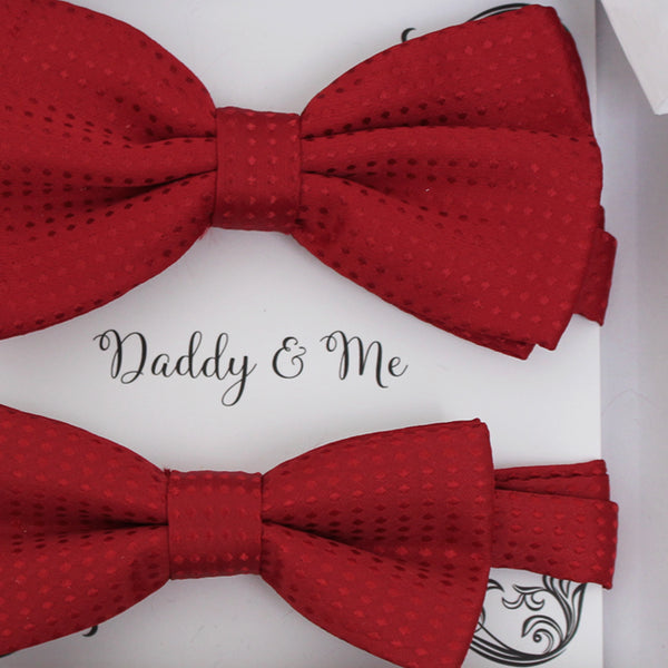 Red Polka dots Bow tie set for daddy and son, Daddy and me gift set, Grandpa and me, Father son matching, Toddler bow tie, daddy and me bow tie gift