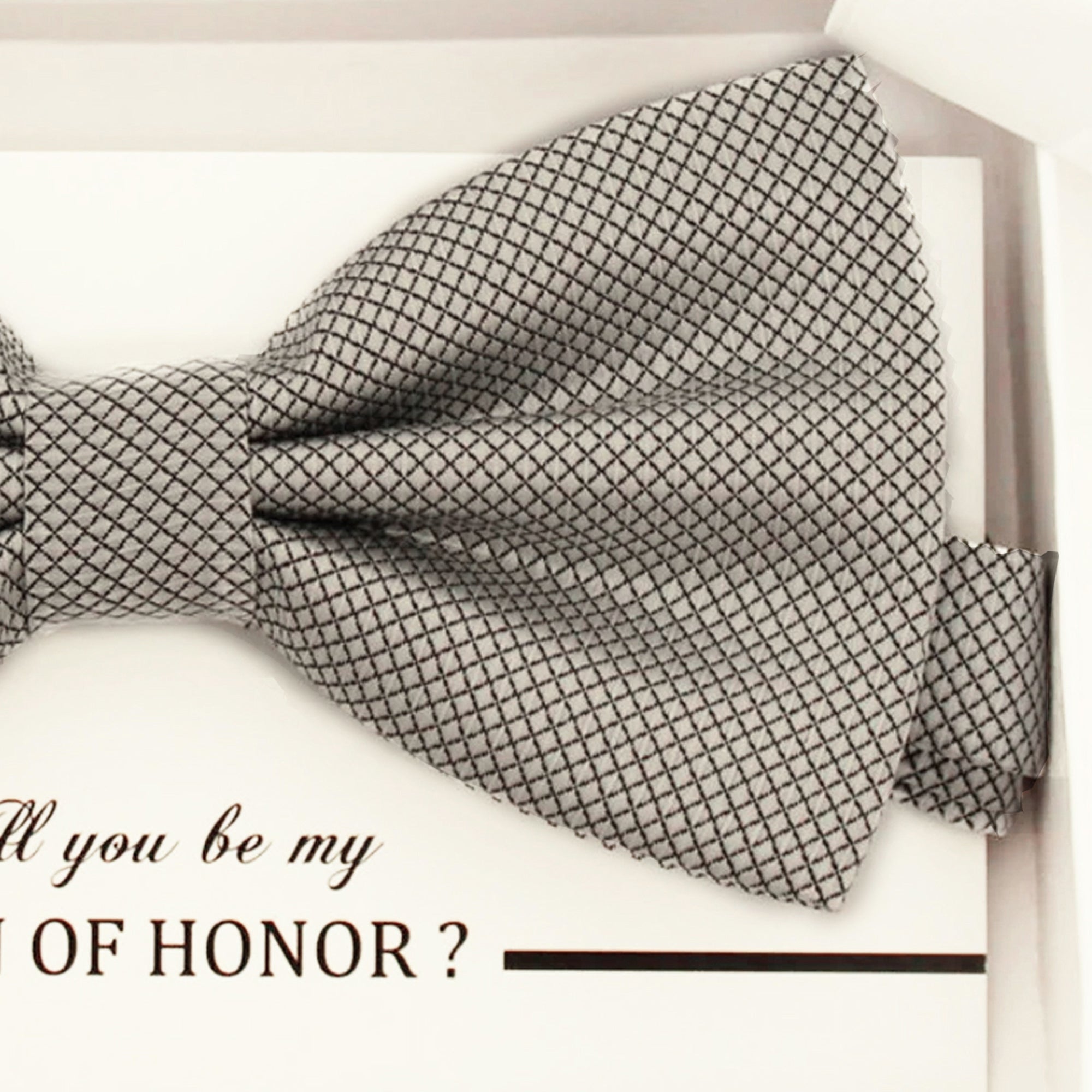 Silver bow tie, Best man request gift, Groomsman bow tie, Ring Bearer bow tie request, Man of honor gift,best man request, toddler bow