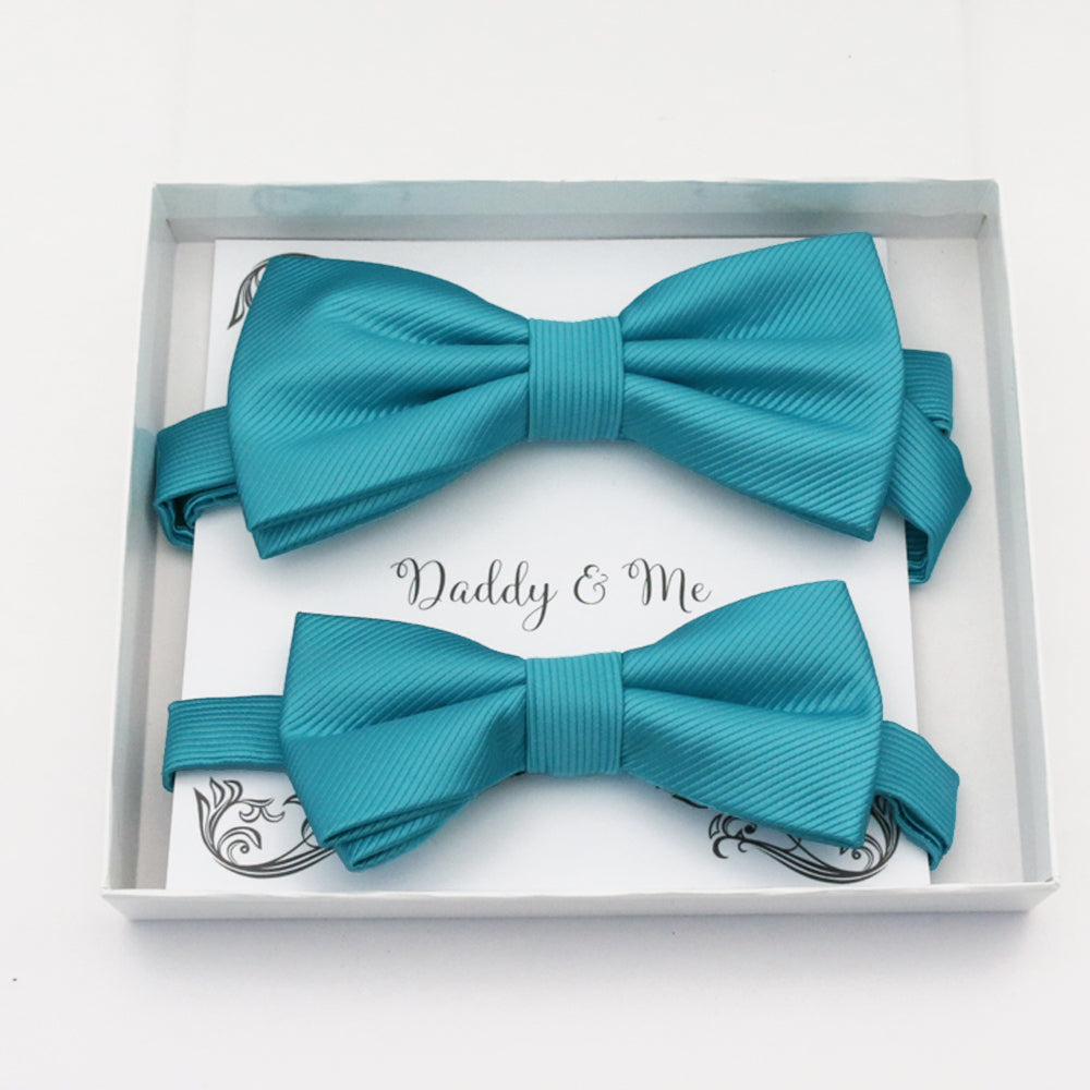 Turquoise blue Bow tie set daddy son, Daddy and me gift, Grandpa and me, Father son matching, Kids bow tie, Kids adult bow tie, High quality