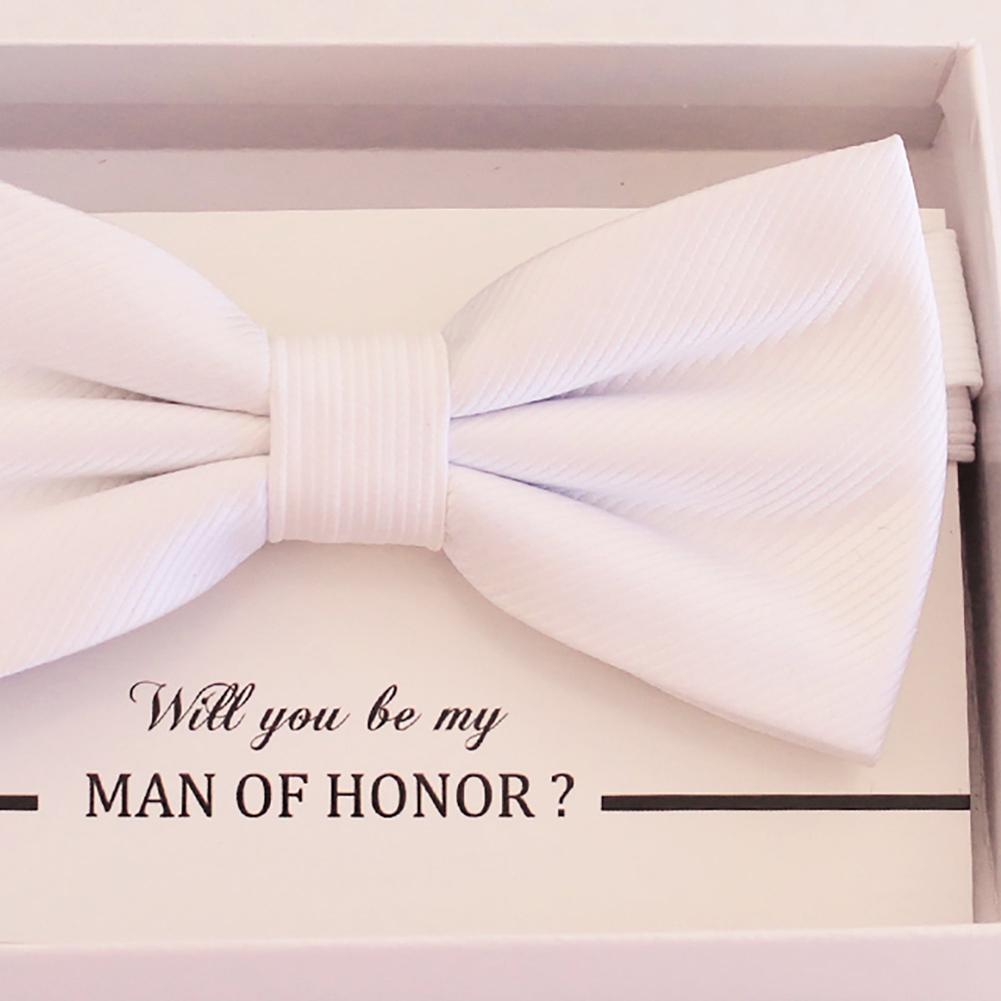 White bow tie, Best man request gift, Groomsman bow tie, Man of honor gift, Best man bow tie, best man gift, man of honor request, thank you